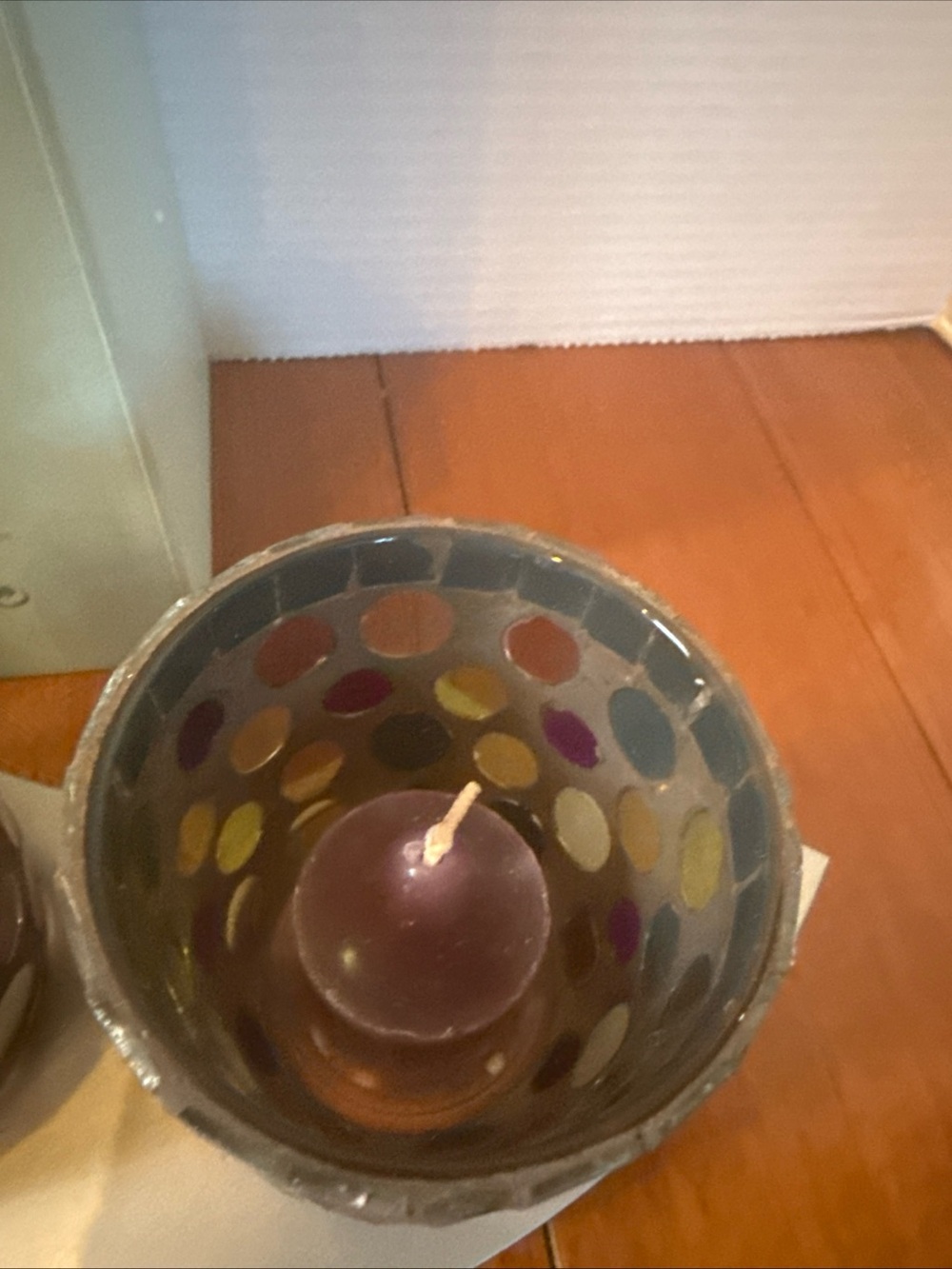 VTG retired PartyLite Miranova mosaic centerpiece Candle Holder model P90794 - Picture 6 of 15